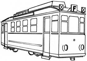 Piktogramm eines Straßenbahnwagens