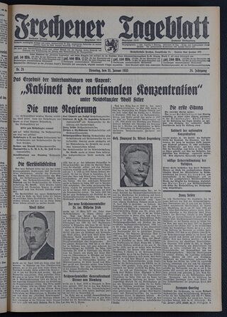 Titelseite Zeitung Frechener Tageblatt