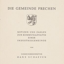 Titelblatt der Publikation mit Frechener Wappen