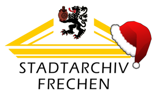 Logo des Stadtarchivs Frechen mit Weihnachtsmütze
